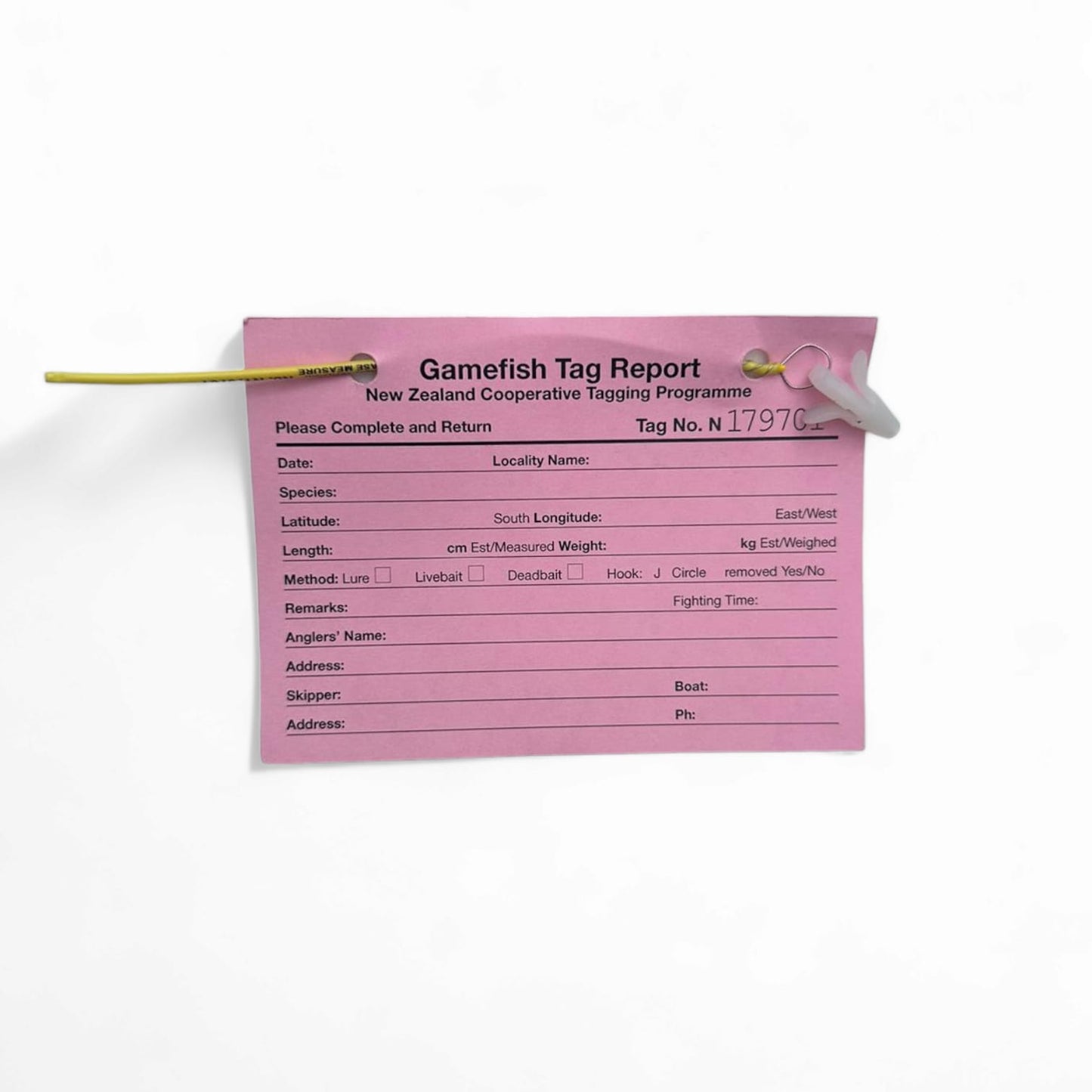 Plastic gamefish tags - pack of 5