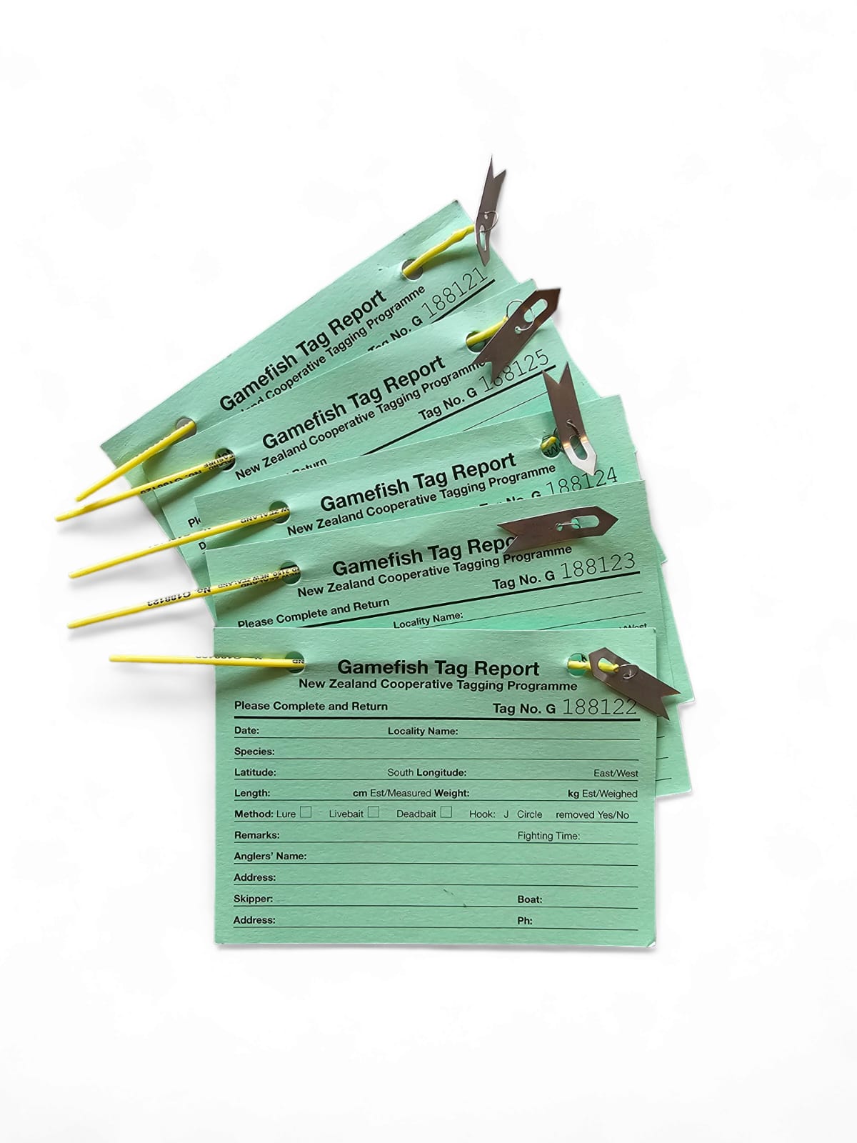 Stainless steel dart tags - pack of 5